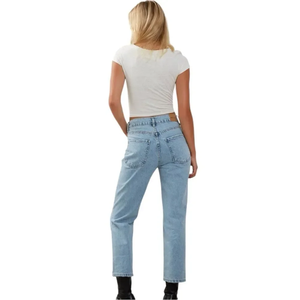 MOTEL High Rise Relaxed Fit in Light Wash Jeans Size M/31 - Picture 10 of 10